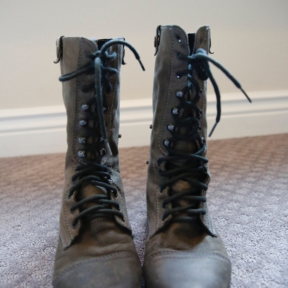 Steve Madden Flannel-Lined Combat Boots - Picture 4 of 8